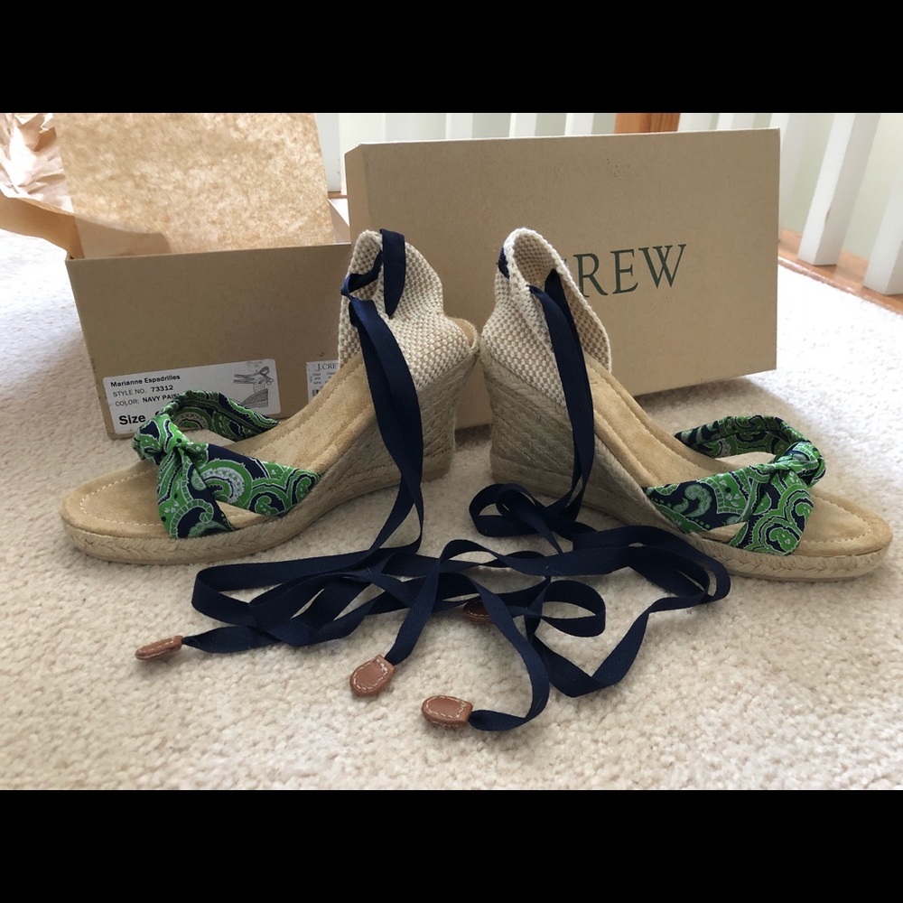 J Crew paisley Marianne espadrilles-NIB-sz 6